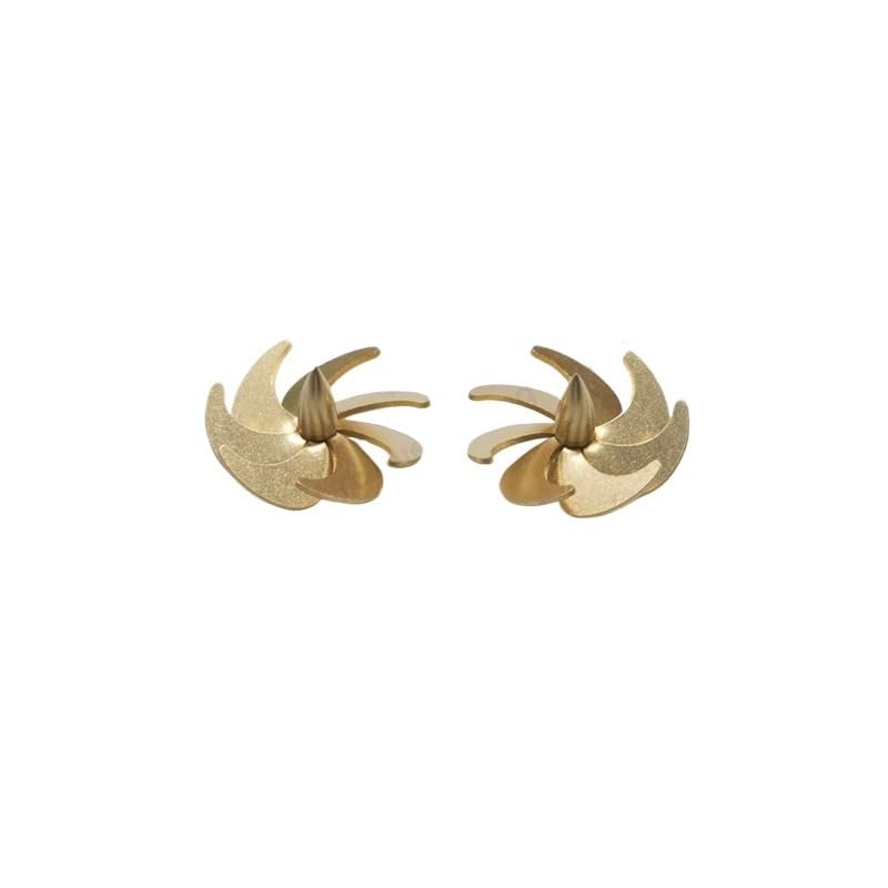 1 Paire d'hélices à 7 pales for Bateau RC 30 mm, Trou d'arbre, Palette en cuivre 3 mm, hélices positives négatives 3 x 30 mm for pièces de sous-Marins de modèle de Bateau 1/144