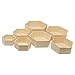 Wooden Hexagon Floating Shelves with Backs, Set of 7, Unfinished for Crafts and DIY Wall Décor: Modern, Geometric, Rustic, or Honeycomb, by Woodpeckers