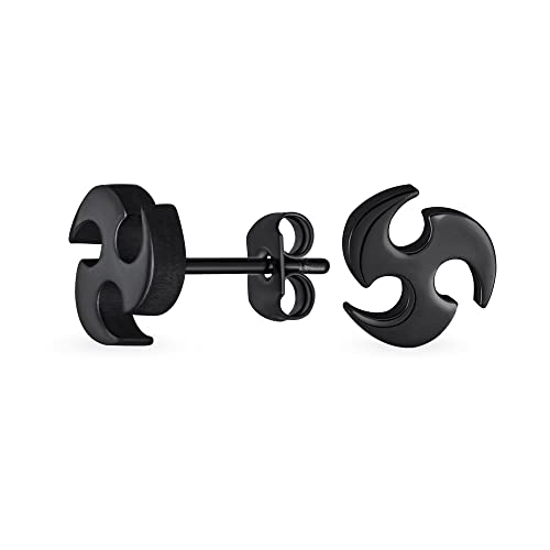 Pendientes De Remolino De Estrella Ninja Tribal Pequeña Unisex