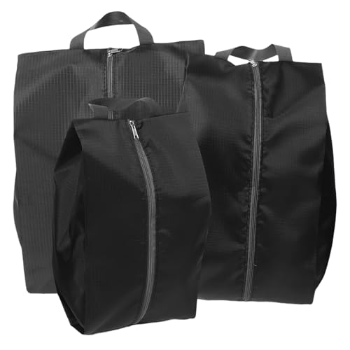 minkissy 3 Piezas Bolsa De Zapatos Organizador De Zapatos De Viaje Bolsas De Zapatos De Viaje Bolsas para Zapatillas Cubrezapatos Impermeable Black Tela Oxford