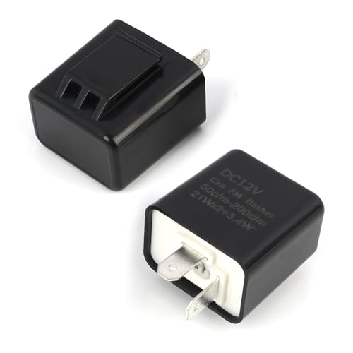 AMPIA COMPATIBILITÀ: questo relè lampeggiante a 2 poli è compatibile con la maggior parte delle moto, scooter e automobili, appositamente progettato per indicatori di direzione a LED per correggere in modo affidabile iperflash, senza alcuna conversione.