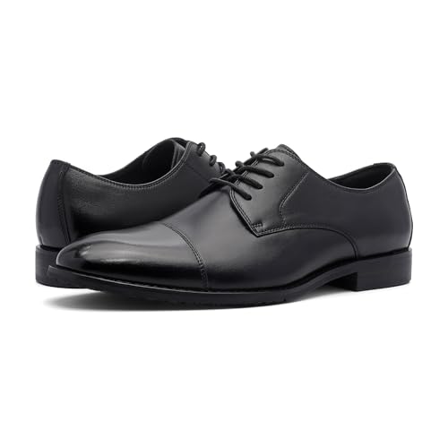 Men’s Leather Oxford Shoes Classic Lace Up Dress Shoes with Breathable Lining and Durable Rubber Sole