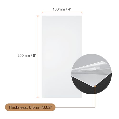 Image of HARFINGTON 20pcs Clear Plastic Sheets 8 inch x 4 inch x 0.02 inch Transparent Flexible PVC Sheet Panels with Protective Paper for Signs DIY Display Projects Craft Picture Frames Painting