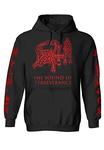 Death Hoodie The Sound Of Perseverance Band Logo Official Mens Black Pullover M