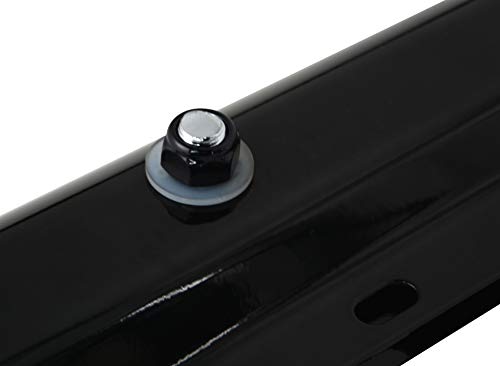 Image of Black Straight Spring Loaded Mud Flap Hanger,Round Tube Style,1-1 /8 inch Bolt Spacing,30 inch Length