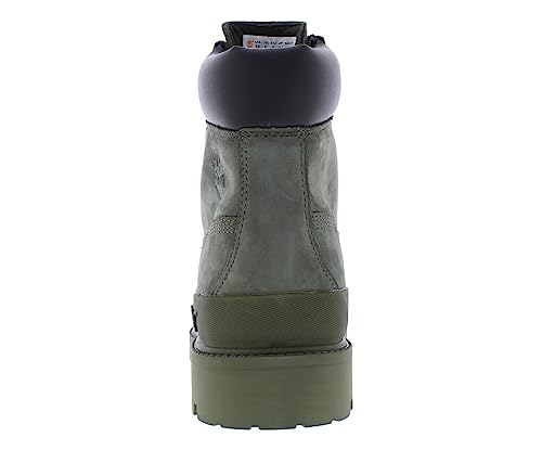 Image of Timberland Premium 6 in Waterproof Rubber Toe Mens Shoes Size 12, Color: Dark Green Nubuck-Green
