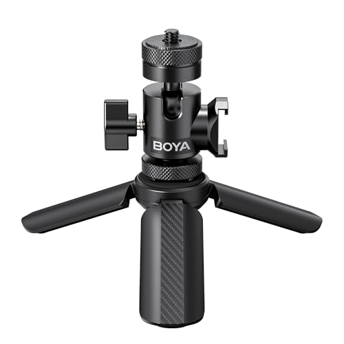 BOYA Magic Stativständer für Tischmikrofone mit rutschfesten Gummifüßen, Microphone Stand, klappbarer Tischmikrofonständer für Gaming, Podcasting, Meetings, Chats