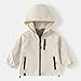 fnnxeal Raincoat for Boys Lightweight Waterproof Hooded Jackets Casual Loose Zip Up Hoodie Windbreaker Pockets Fall Fashion Back to School Hoodies Beige 11 Years