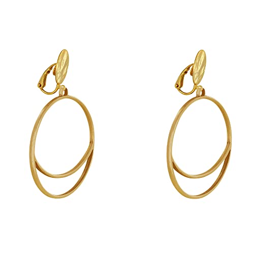 Boucles d'oreilles clip lune Les Poulettes Bijoux en métal ciselé - 3