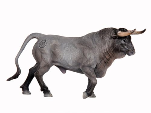 Deqube - Toro Bravo Cárdeno Trotando - Figura Coleccionable Pintada a Mano - Tamaño 15x8x4 cm - Modelo (90110002)