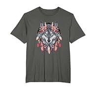 Boho Wolf graphic makes vintage gifts for men, women and kids. This wolf portrait design with feathers for him, her, boys and girls, just join the wolf pack. Lightweight, Classic fit, Double-needle sleeve and bottom hem