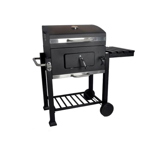 YGLEEULI Parrilla de carbón for Barbacoa con Carrito y Mesa Auxiliar para Exteriores