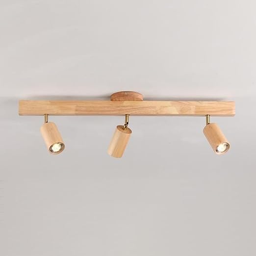 Wood Ceiling Spotlight Directional Ceiling Mount Light Fixture Accent Spot Lamp, Adjustable LED Mounted Display Downlight, 3 Color Mode Ceiling Lights