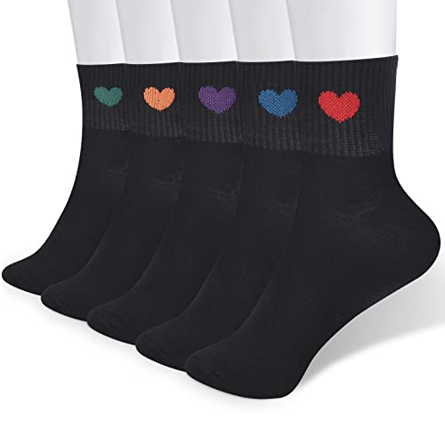 Corlap Women's Crew Socks Ankle High Cotton Fun Cute Athletic Running Socks Gifts For Women (5-Pairs With Gifts Box) #TOP1