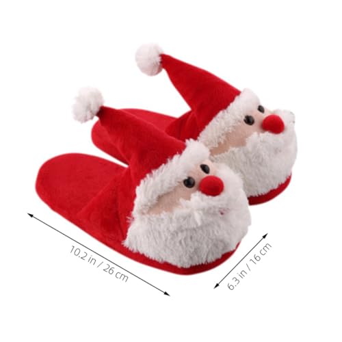 Santa Claus Slippers Plush Soft Warm Slippers Non- slip Slip- on Shoes Christmas Gift for Adults and Kids- Size 35-364