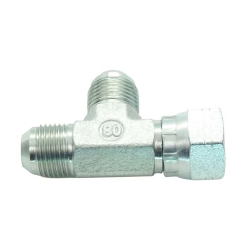 Image of 1 Piece Steel JIC Flare Tube Fitting,Tee Swivel Run 1 /2 JIC (3 /4 inch-16 Threads)