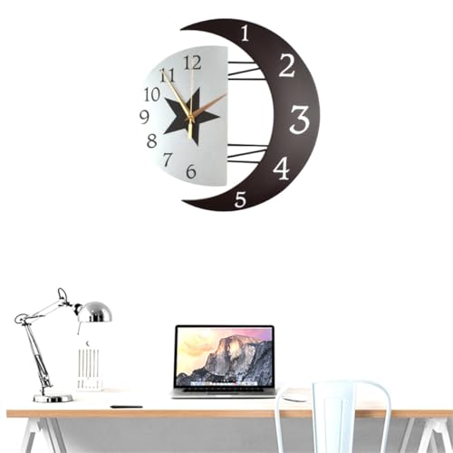 Horloge murale à quartz creative noire 31x32cm silencieuse - 8