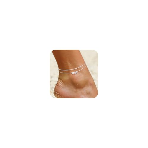 NECOCY Initial M Silver Anklets