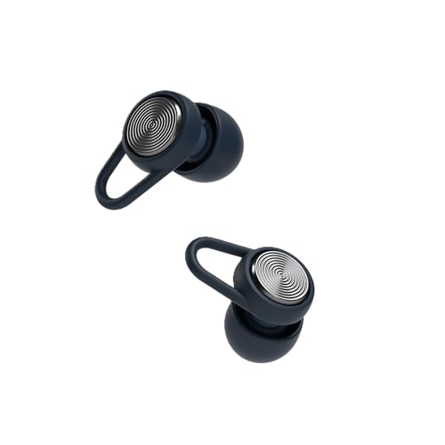 Hears Plus Ear Plugs for Noise Reduction - Patented Reusable Concert Earplugs 25dB SNR Sound Reduction Hypoallergenic for Musicians Motorcycle and Sleeping with 4 tip Sizes - Nebula Navy