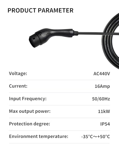 Borne type 2 triphasée 11kW avec long câble 10 mètres étanche - 7