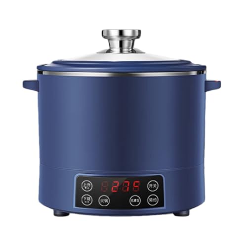NYHGOXM 糖質カット炊飯器 コンパクト 多機能 自動調理ポット スープメーカー 12時間予約 マイコン式 保温 高速調理 大容量 厚手内釜 蒸し キッチン家電 ポータブル (3L ステンレススチール ブルー)