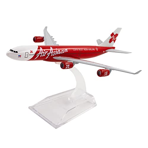 Modelo de avión Airbus A340 AirAsia escala 1 400 en aleación realista de 16cm