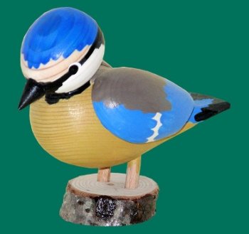 Pájaro de madera azul decorativo con acabado artesanal Tierdeko de 10 cm