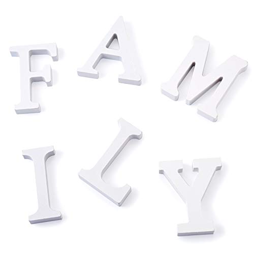 PandaHall 6pcs Ornamenti di lettere in legno non