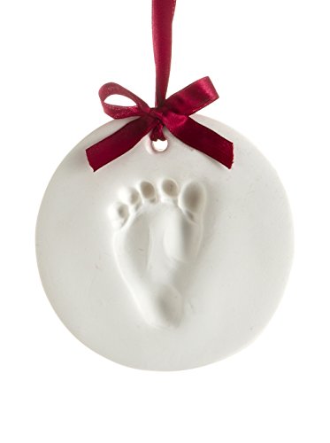 Image of Pearhead Babyprints Christmas Ornament, Baby's First Christmas Holiday Keepsake, Newborn Handprint or Footprint Clay Kit, Easy No-Bake DIY Clay Impression, Gender-Neutral Christmas Baby Gift