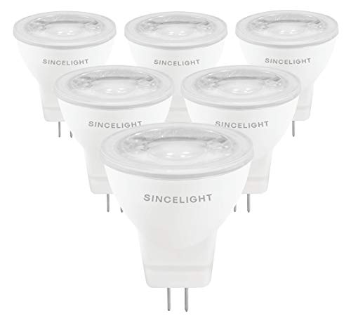SINCELIGHT 12V MR11 GU4 LED Small Reflector Ø35mm Spot Light Bulb with GU4 Base, 3W, 280 Lumens, 25W Halogen Equivalent, 6000K (Cool White) High Color Rending RA≈92, 35°Beam Angle, Pack of 6