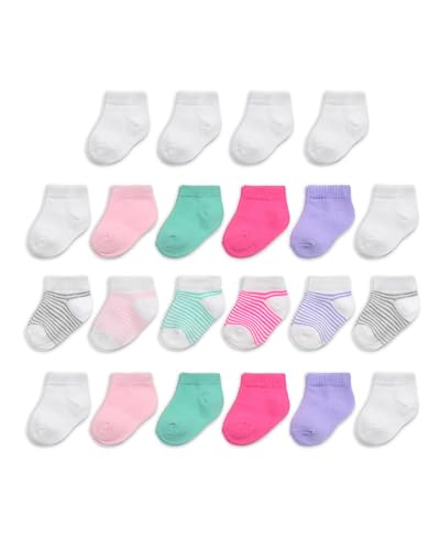 Image of Fruit of the Loom Baby 22-Pack Grow & Fit Flex Zones Low Cut Stretch Socks - Unisex, Girls, Boys