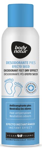 BODYNATUR - Desodorante Efecto Seco - Antitranspirante para Pies - 150 ML