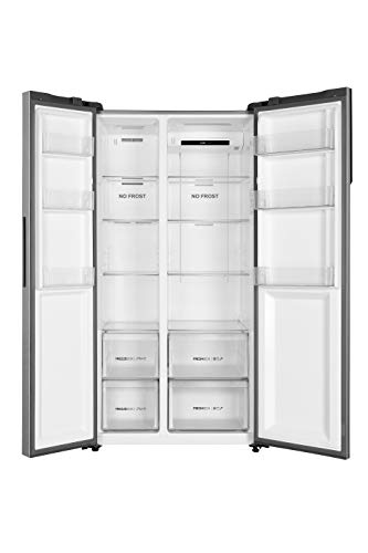 Haier SBS 90 Series 3 Freestanding American Fridge Freezer, Side by Side, Total No Frost, E Class, Multi Air Flow Technology, 528L Total Capacity, Quiet, Gentle Silver, 91x66x177.5 cm - HSR3918ENPG - Image 4