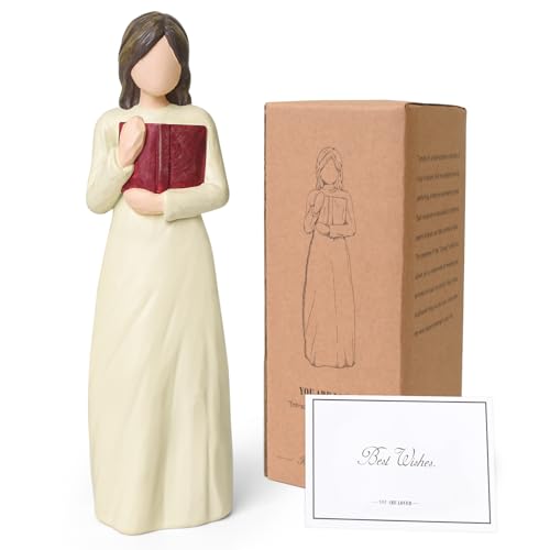 New Beginnings Gifts for Women, Congratulations Gifts for New Job, Graduation, Promotion, Retirement, Leaving Farewell Gift for Coworker, Hand-Painted Daisy Decor Angel Figurines for Women