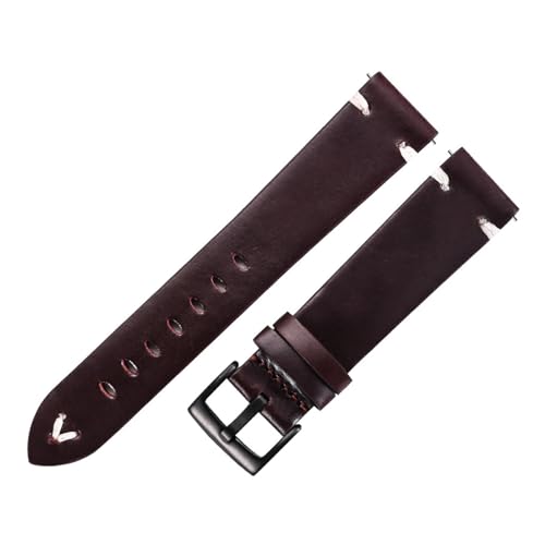 Correas de reloj cuero vintage pulsera piel vaca 22mm costura manual