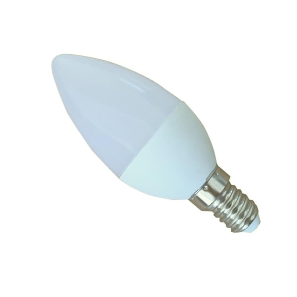 KJXP, Lot de 10, lampe à bougie LED AC85~265V E14 5W C35 10-5630smd Ampoules pointues Lampe suspendue en forme de lampe en plastique + aluminium(Cold white)