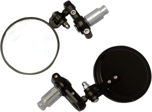 MotorToGo One Pair Black CNC 7/8' Handlebar Foldable Round Mirrors for 2011 Yamaha YZF R6 Team...