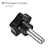 CoCud Stern Klemmknöpfe M12 x 40mm Stecker Gewinde 47mm Kopf Plastik Daumen Schraube Griffe Hand Knöpfe Gewinde Bolzen Schwarz - (Verwendung: für Drehmaschinen) 2Stk