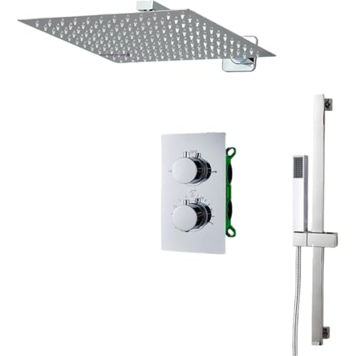 Système de douche thermostatique chrome pour transformer votre baignoire en spa