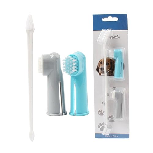 LEDMOMO 15個ペット用歯ブラシ 指はみがき付き 犬用 歯磨きブラシ アクセサリー 種類のデザイン ペットケア用品