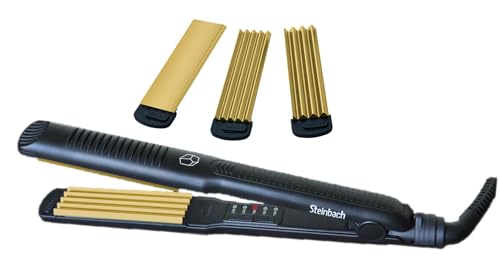 Steinbach Professional 603 Cute Crimper Straightener Turmalin Ionic 3 in 1 schwarz Wechselplatten...