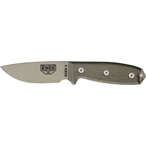 ESEE Unisex - Adult Outdoor Knife | Blade Length: 9.52 cm Handle: Micarta Model 3 Desert Tan Blade, Multi-Colour, Normal - Image 4
