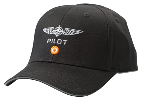 DESIGN 4 PILOTS Cotton Cap Embroidered Pilot Aviation Wing, hat Cap Pilot Gift Black, One Size