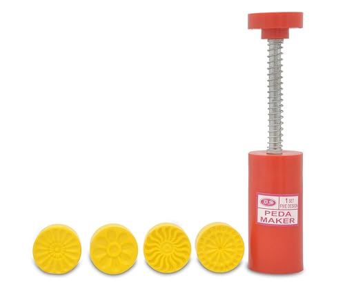 DS Peda Maker Press Stamp | 5 in 1 Peda Shape Maker | Plastic Peda Stamping Mould Kitchen Accessories
