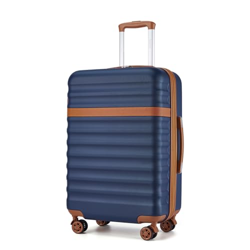 KONO Valise à roulettes, à coque rigide, en ABS et polycarbonate, légère, avec 4 roulettes et...