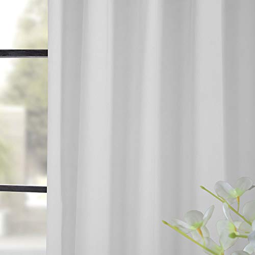 Image of HPD Half Price Drapes Solid Tie Top Cotton Curtains 108 Inches Long (1 Panel) Luxury Light Filtering Curtains for Living Room, Modern Semi Sheer Curtain for Bedroom, 50W X 108L, Whisper White
