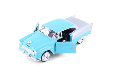 Modelo 1955 Chevy Bel Air Hardtop 1:24 azul miniatura 2