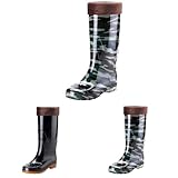 Wellington - Botas cálidas para hombre, con forro de piel, caña larga, impermeables, antideslizantes, botas de jardín, botas de lluvia de goma hasta la rodilla para senderismo, trabajo en el patio