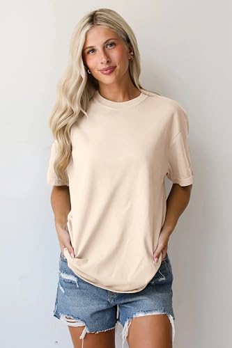 MAPICK 4 Pack Oversized Tshirts for Women Crew Neck Loose Fit Summer Baggy Tee Tops Short Sleeve Workout Shirt Clothes4