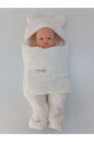 Bebek Dış Kundak Battaniyesi Welsoft Ekstra Uzun Kışlık Peluş Ayakları Açılabilen Uyku Tulumu 0-12ay